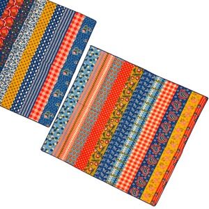 Vintage Style Patchwork Floral Gingham Cloth Napkins Set‎ of 2 Multicolor 18x18